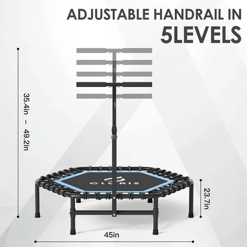 Miniatura 6 de CLORIS 45'' Rebounder Trampoline for Adults - Max Load 450lbs, Trampoline with Adjustable Foam Handle Indoor/Outdoor Fitness Body Exercise