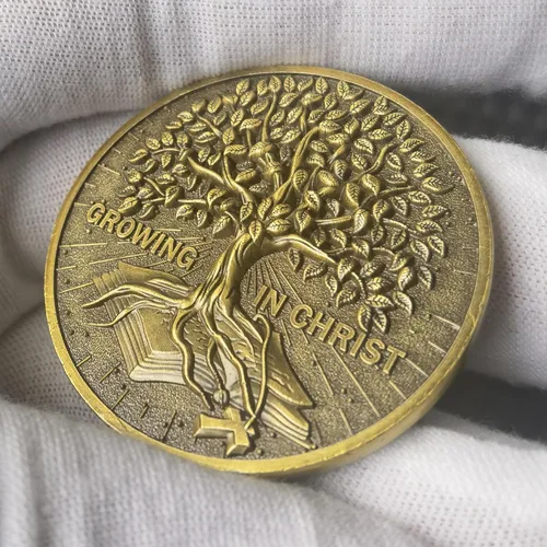 Miniatura 5 de Growing in Christ - Ficha de bolsillo con versículo bíblico de oro antiguo (4 unidades)
