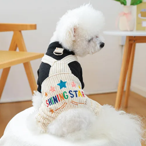 Miniatura 20 de Ropa de invierno para perros, camisas a cuadros para mascotas, elegante mono con babero para perros pequeños, lindos dibujos animados, monos