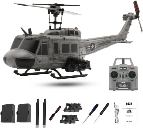 Miniatura 8 de RC ERA C032 UH1Huey Helicóptero RC, un clic de vuelo invertido TOF de flujo óptico estabilizado, 6CH 2.4G helicóptero de control remoto para adultos