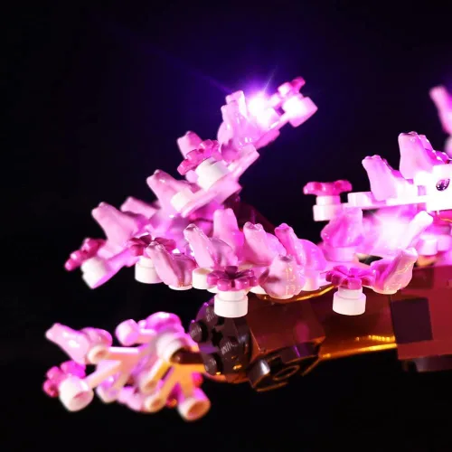 Miniatura 6 de Kit de Luces LED para LEGO 10281 Set de Árbol Bonsái, Luces de Decoración para Modelo Rosa