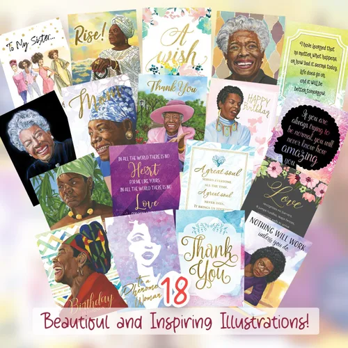 Miniatura 2 de Surtido de tarjetas de felicitación cristianas afroamericanas – Juego de 18 tarjetas inspiradoras con sobres – Cumpleaños, aliento, recuperarse