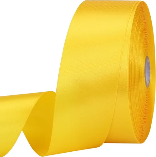 Miniatura 38 de Cinta de satén dorada de 1 pulgada de 50 yardas para envolver regalos, bodas, manualidades, Navidad, Pascua, flores, cabello, decoraciones de Dorado