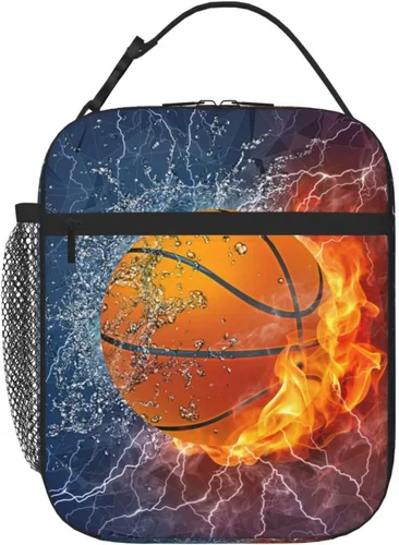 Miniatura 9 de Lonchera Deportiva con Estampado de Fútbol, Bolsa de Almuerzo Aislada Azul para Niños, Adolescentes, Niños y Niñas, Bolsa de Almuerzo Reutilizable