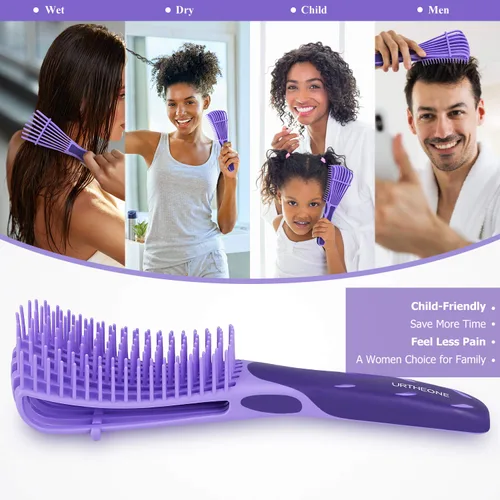 Miniatura 5 de Cepillo Desenredante para Cabello, cepillo desenredante para adultos y niños, juego de peines para cabello rizado, ondulado y ensortijado