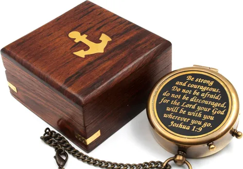 Miniatura 7 de Compass with Stamped Wooden Case