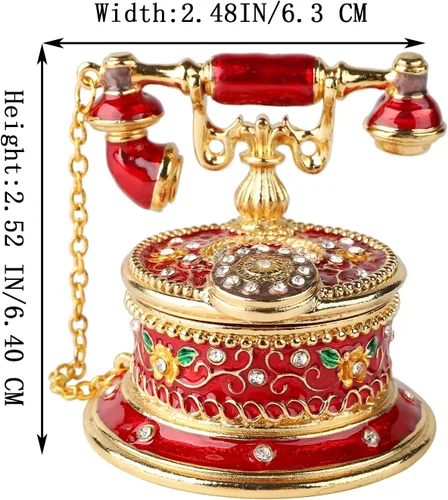 Miniatura 10 de QIFU Caja de baratija pintada a mano con bisagras, regalo único para la familia