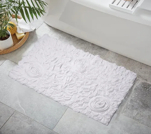 Miniatura 86 de Home Weavers Bell Flower Collection - Tapetes de baño copetudos 100 % algodón, extrasuaves y absorbentes, antideslizantes, lavables a máquina, lino