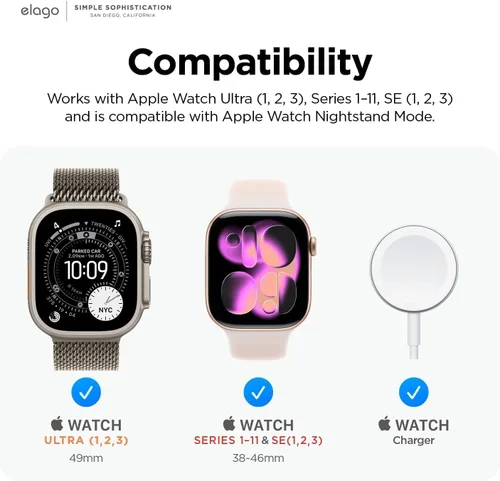Miniatura 6 de elago W2 Soporte Carga Compatible con Apple Watch Series Ultra3/Ultra2/Ultra/11/10/9/8/7/6/5/4/3/2/1/SE3/SE2/SE1