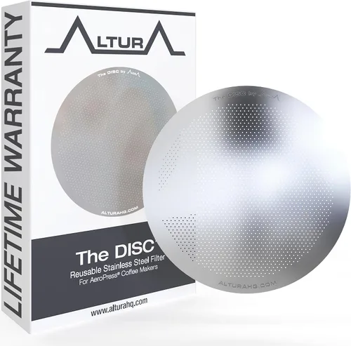 Miniatura 6 de ALTURA DISC FINE XL: Filtro prémium para cafeteras AeroPress XL + libro electrónico con recetas, consejos y más, acero inoxidable, lavable