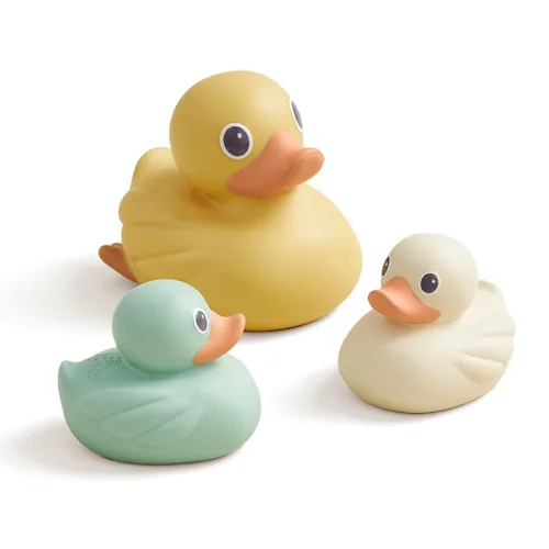 Itzy Ritzy Ducky Family - Juego de juguetes flotantes de baño de 3 piezas con diseño hermético; patos suaves y exprimibles diseñados para edades de