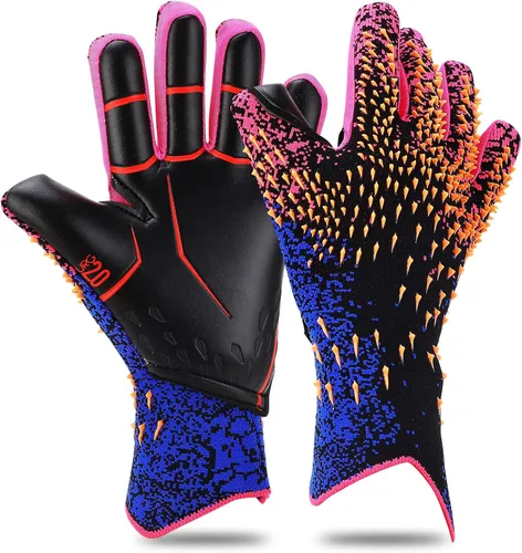 Keenso Guantes de portero de fútbol, guantes de portero profesionales sin tirantes para jóvenes, guantes de fútbol con agarre con talla 8/9/10 para