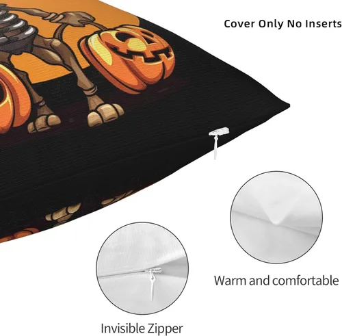 Miniatura 5 de Happy Halloween - Fundas de almohada de perro salchicha de esqueleto de perro salchicha de 22 x 22 pulgadas, funda de cojín para interiores