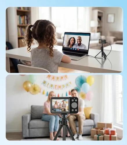 Miniatura 5 de Cámara digital 5K 80MP para fotografía, cámara de vlogging de apuntar y disparar con pantalla dual, zoom 18X y enfoque automático, cámara compacta