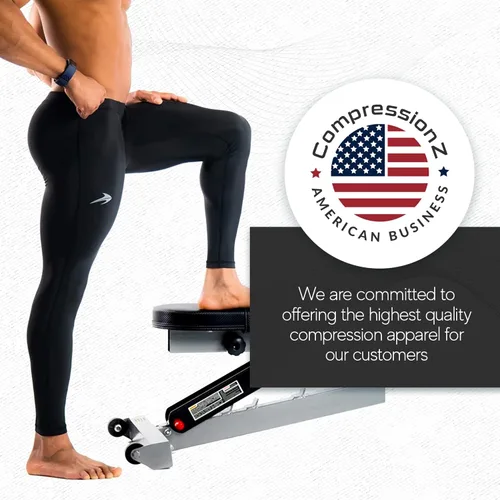Miniatura 5 de CompressionZ Pantalones de compresión para hombre, para entrenamiento, deportes Leggings de capa base para correr