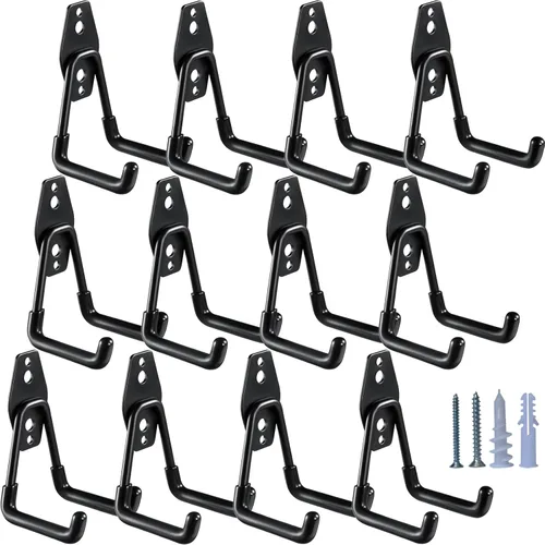 Miniatura 8 de HUPBIPY Ganchos de Garaje de Servicio Pesado Paquete de 6, Colgador Pequeño en Forma de U de 2.8 Pulgadas, Sistema de Almacenamiento Montado