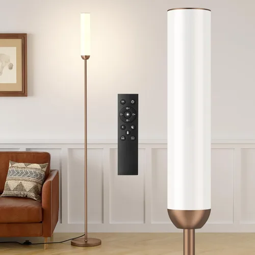 Miniatura 13 de Ambimall Lámpara de pie LED con control remoto, lámpara de pie de 65" con ajuste continuo de colores 3000K-6500K y brillo 30-100%, interruptor