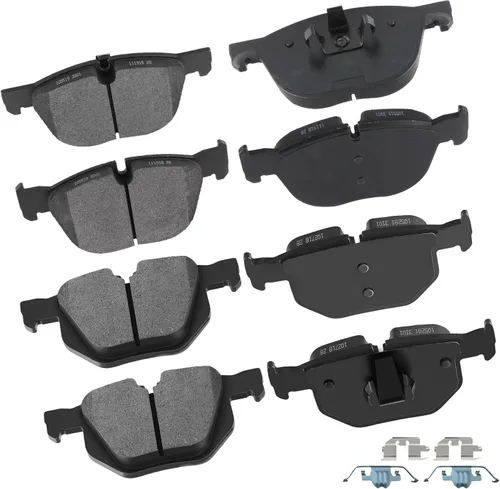 Miniatura 32 de cciyu Juego de pastillas de freno de cerámica delanteras y traseras D946 D683, 8 piezas para BMW 330Ci 2001-2005 para BMW 330i 2001-2005 para BMW