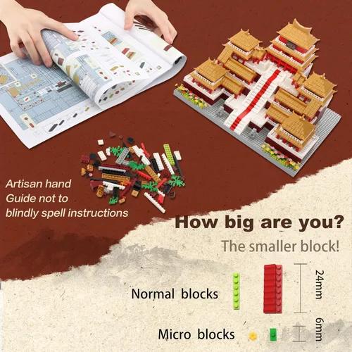 Miniatura 3 de Juego de bloques de construcción de arquitectura china, Epang Palace, 3050 piezas, juguetes creativos, el mejor regalo para adultos y niños a partir