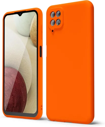 Miniatura 231 de oakxco Funda para teléfono Samsung Galaxy A12 con agarre de silicona líquida, linda delgada fina suave cubierta de gel de goma TPU lisa para mujeres