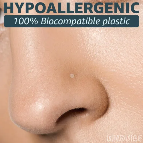 Miniatura 2 de Aretes de nariz transparentes para mujeres y hombres, 10 unidades, retenedores de plástico planos, transparentes, para el trabajo, cirugía