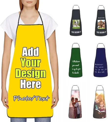 Miniatura 46 de Delantal Personalizado, Diseña Tu Propio Delantal de Cocina para Cocinar, Sube Tus Fotos Favoritas Logo, Añade Cualquier Nombre o Texto