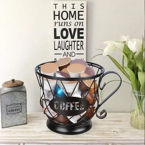 Miniatura 8 de TreeLen Soporte para cápsulas de café, organizador de tazas K, soporte de taza K de gran capacidad para tazas de 40 K, almacenamiento de cápsulas K