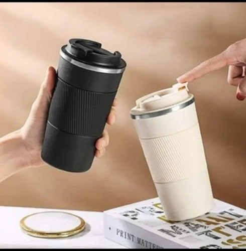 Miniatura 2 de Taza de café de 12 onzas con identificador de temperatura de acero inoxidable doble pared taza termica para bebidas frías calientes tapa a prueba