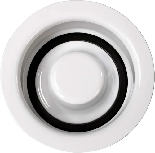 Miniatura 6 de Westbrass D2165-50 Colador de cesta de cocina grande estilo poste con brida de eliminación de residuos y tapón, capa en polvo blanco Blanco