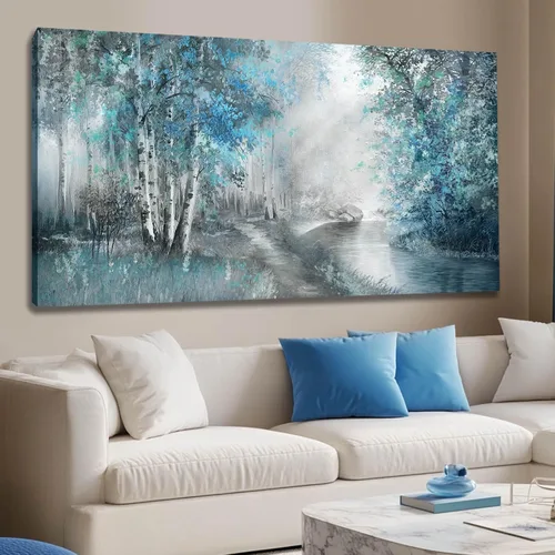 Miniatura 8 de SOUGUAN Cuadros de Arte en Blanco y Negro Abstractos Colgantes de Pared Decoración Obra de Arte Moderna 20"X40" Decoraciones de Pared