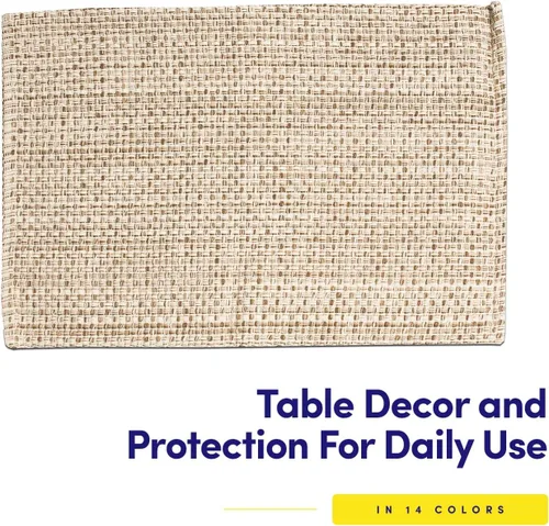 Miniatura 4 de Sweet Home Collection Trends - Mantel individual (100% algodón), Paquete de 4, Eggshell