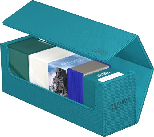 Miniatura 8 de Ultimate Guard Arkhive 400+, Estuche para Mazo para 400 Cartas TCG con Doble Funda, Petrol, Compatible con Boulders, Cierre Magnético y Forro