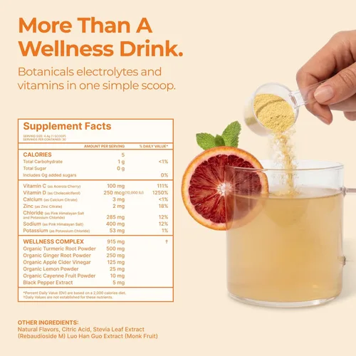 Miniatura 3 de Jupi Polvo de Hidratación y Bienestar – Shots de cúrcuma y jengibre, suplemento de vitamina C para energía, apoyo inmunológico y salud digestiva