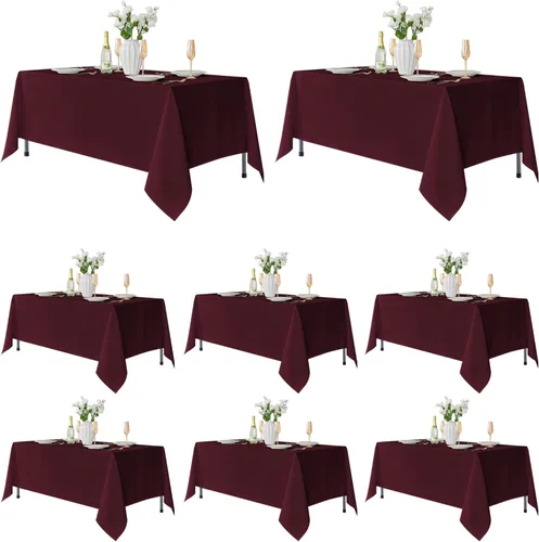 Miniatura 55 de Fitable - Paquete de 6 manteles redondos blancos - 120 pulgadas de diámetro - Manteles resistentes a las manchas y lavables, manteles de poliéster