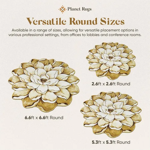 Miniatura 4 de Alfombra redonda de 2 pies con forma de flor, bonita alfombra de felpa con forma de flor, para dormitorio, suelo, sala de estar, alfombra 301 beige