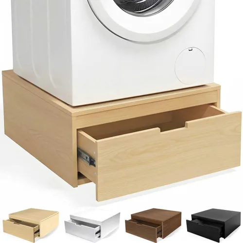 Miniatura 10 de Pedestal de lavandería, pedestal de lavadora y secadora de madera resistente, soporte universal para lavadora y secadora de 27.5 pulgadas, capacidad