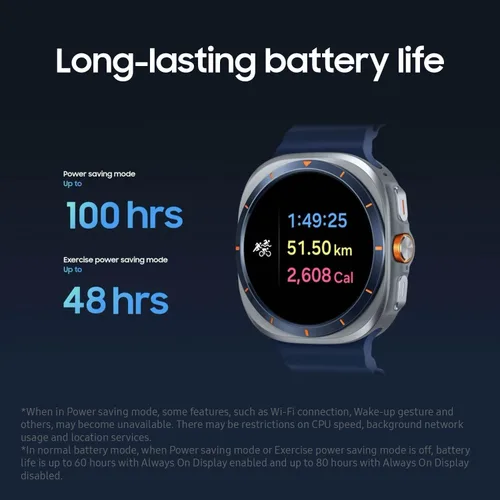 Miniatura 5 de Samsung Galaxy Watch Ultra Smartwatch - 2025 Version, 47mm, Titanium Blue, LTE (CAD Version & Warranty) - Durable Titanium Cover, Cushion Design