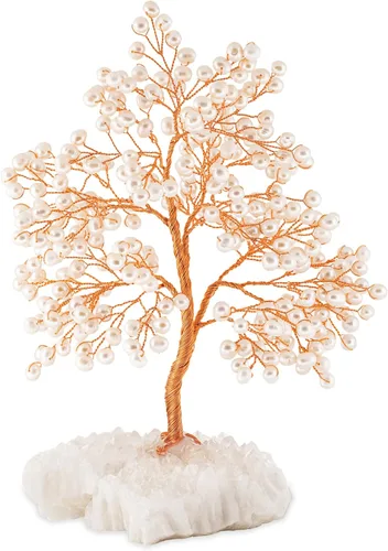 Miniatura 8 de KARMA AND LUCK Árbol de la vida de Feng Shui con base de cristal blanco Home D cor, hecho a mano en Bali, mediano 8 (amatista)