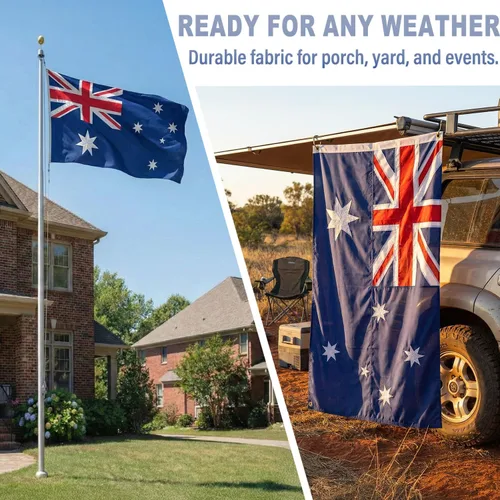 Miniatura 7 de XIFAN Bandera de Australia prémium de 3 x 5 pies, para exteriores, grande, de doble cara, resistente, nailon 210D, bordado, estrellas, bandera