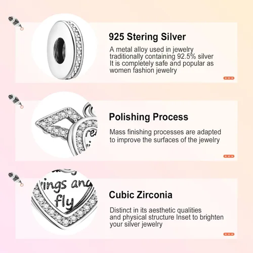 Miniatura 4 de Annmors Dijes de joyería de animales para mujer, plata de ley 925, colgante con circonita cúbica, cuentas de joyería para niñas, regalos