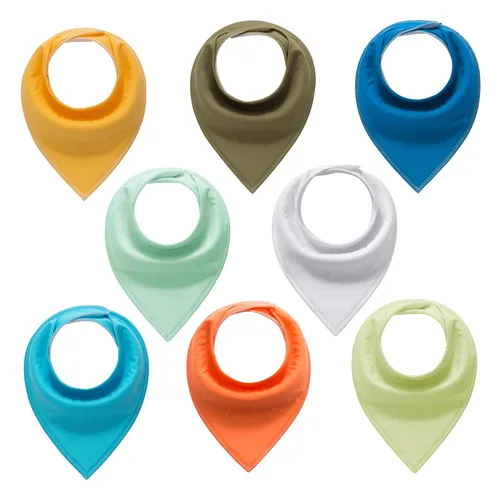 Miniatura 10 de Baberos bandana para bebé, paquete de 10 baberos para bebés, niños, niñas, unisex, 100% algodón, baberos suaves y absorbentes (rosa y amarillo)