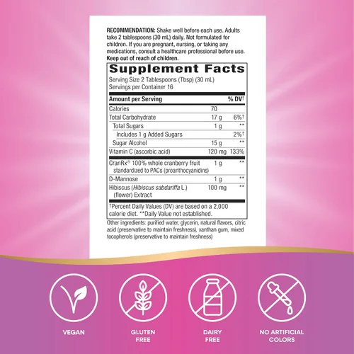 Miniatura 5 de Nature's Way CranRx Extra Strength Cranberry 1,000 mg, D-manosa + Vit C + Hibisco, 16 onzas líquidas