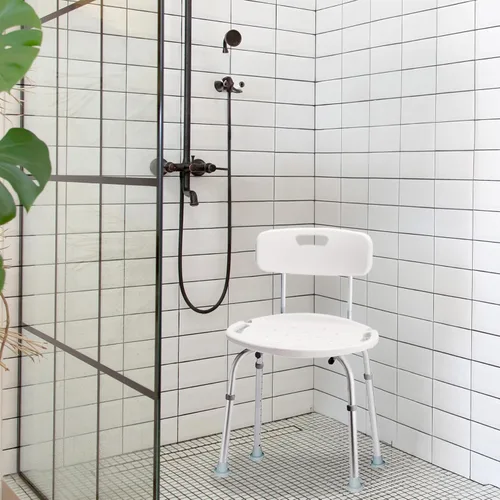 Miniatura 5 de Carex Silla de ducha con respaldo, silla de baño y asiento de ducha para ancianos, discapacitados y discapacitados, 350 libras, fácil montaje