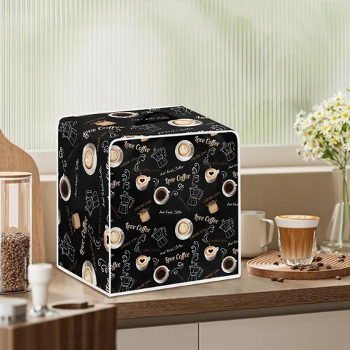 Miniatura 3 de Cubiertas para máquina de café con mango superior, resistentes a las manchas, para mezclador, compatible con la mayoría de cafeteras