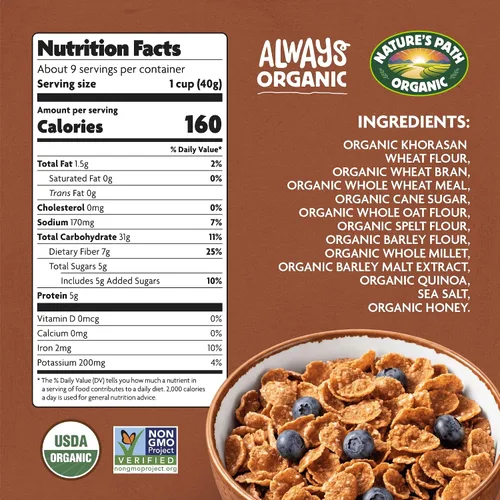 Miniatura 2 de Nature's Path - Cereal orgánico Heritage Crunch, 14 onzas (paquete de 1), sin transgénicos