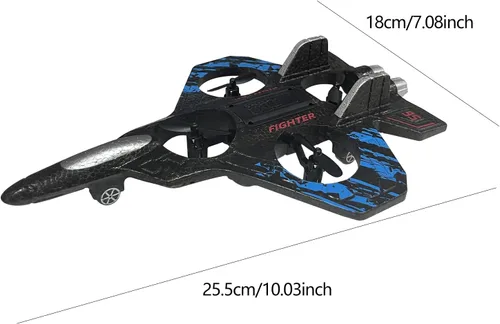 Miniatura 7 de Avión RC para niños y principiantes, dron de espuma de 2.4 GHz, control remoto, avión, juguete volador al aire libre, resistente a las caídas de Azul