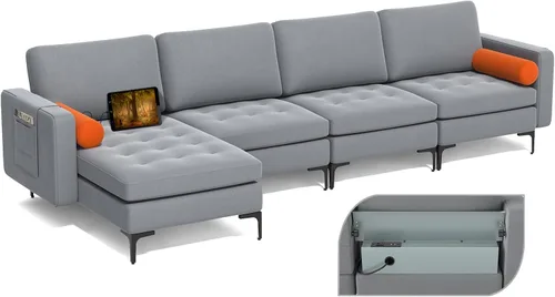 Miniatura 38 de Giantex Sofá individual, silla decorativa, sillón con cojín cómodo, bolsillos para revistas, sala de estar, silla de ocio tapizada para dormitorio