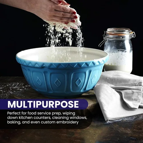 Miniatura 6 de Linteum Textile - Juego de 6 paños de cocina clásicos con saco de harina blanco, 100% algodón, absorbentes y de larga duración, paquete de 6, 28 x