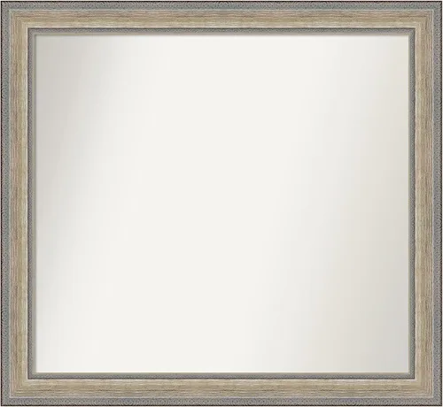 Miniatura 10 de Amanti Art Espejo de baño plateado para sobre fregadero, 28 x 47 pulgadas, espejo rectangular de plata imperial, marco de madera tradicional de gran
