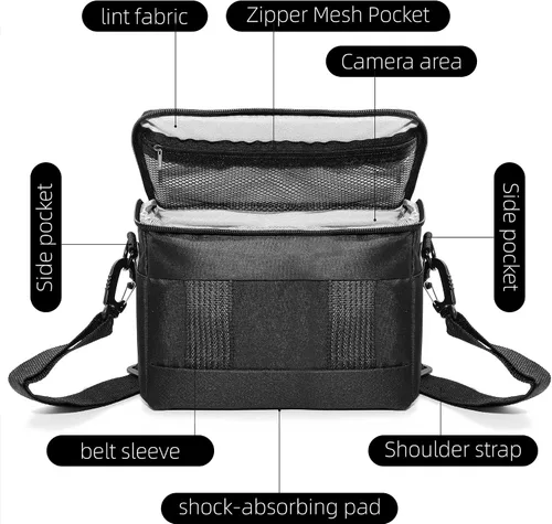 Miniatura 3 de Bolsa compacta para cámara: elegante, a prueba de golpes, versátil funda de hombro para hombres y mujeres DSLR, sin espejo y cámaras digitales